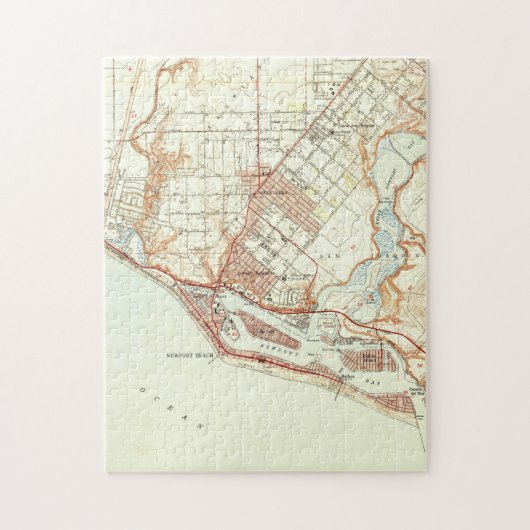 ヴィンテージニューポートビーチカリフォルニアの地図(1951) ジグソーパズル (縦)