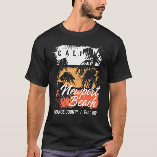 ヴィンテージニューポートビーチカリフォルニアサーフカリサーフィン Tシャツ (正面)
