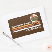ヴィンテージニューポートビーチカリフォルニア 長方形シール (封筒)