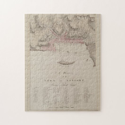 ヴィンテージニューポートRIの地図(1781) ジグソーパズル (縦)