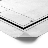 ヴィンテージニューメキシコの地図(1882)BW ポスター (角)