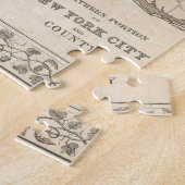 ヴィンテージニューヨークとブルックリンの地図 ジグソーパズル (側面)