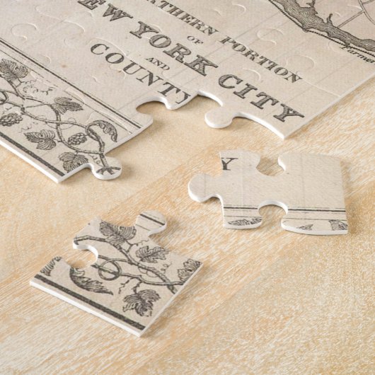 ヴィンテージニューヨークとブルックリンの地図 ジグソーパズル (側面)