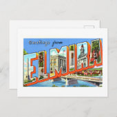 ヴィンテージニューヨークのエルミラからの挨拶 ポストカード (正面/裏面)