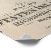 ヴィンテージニューヨークのスタテンアイランドの地図(1874) ポスター (角)