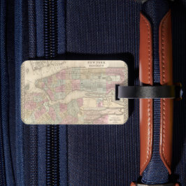 ヴィンテージニューヨークの地図パーソナライズされた- ラゲッジタグ