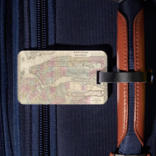 ヴィンテージニューヨークの地図パーソナライズされた- ラゲッジタグ (裏面インサイチュ2)