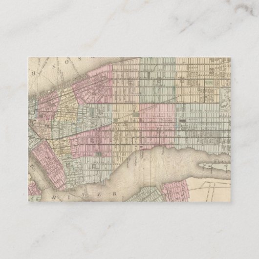 ヴィンテージニューヨークの地図パーソナライズされた- 名刺 (裏面)
