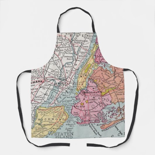 ヴィンテージニューヨークの地図 エプロン (正面)