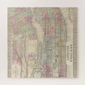 ヴィンテージニューヨークの地図 ジグソーパズル (横)