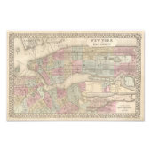 ヴィンテージニューヨークの地図 フォトプリント            (正面)