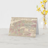 ヴィンテージニューヨークの地図/ブルックリン カード (黄色い花)