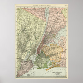 ヴィンテージニューヨークの地図 ポスター