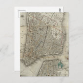 ヴィンテージニューヨークの地図 ポストカード (正面/裏面)