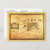 ヴィンテージニューヨークの地図（当時はニューアムステルダム） ポストカード (正面/裏面)