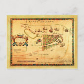 ヴィンテージニューヨークの地図（当時はニューアムステルダム） ポストカード (正面)