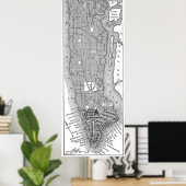 ヴィンテージニューヨークの地図(1811) ポスター (ホームオフィス)