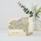 ヴィンテージニューヨークの地図(1827年) ポストカード (スタンド正面)