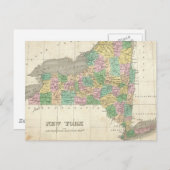 ヴィンテージニューヨークの地図(1827年) ポストカード (正面/裏面)