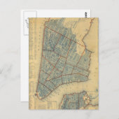 ヴィンテージニューヨークの地図(1846) ポストカード (正面/裏面)
