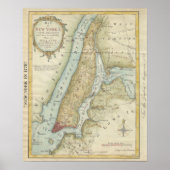 ヴィンテージニューヨークの地図(1869) ポスター (正面)