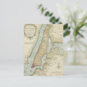 ヴィンテージニューヨークの地図(1869) ポストカード (スタンド正面)