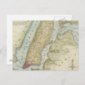 ヴィンテージニューヨークの地図(1869) ポストカード (正面/裏面)