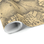 ヴィンテージニューヨークの地図（1874年） ラッピングペーパー (ロールコーナー)