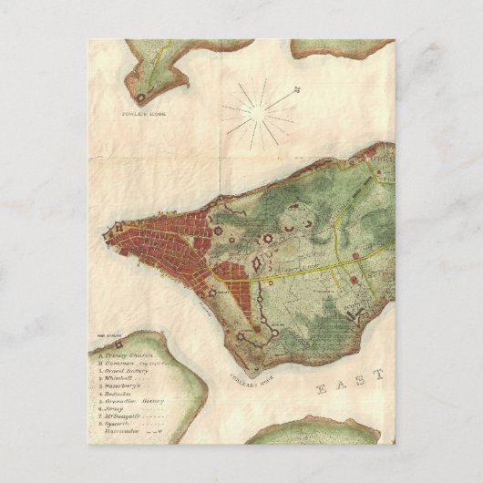ヴィンテージニューヨークの地図(1878) ポストカード (正面)