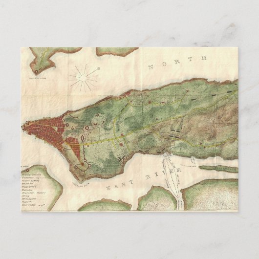 ヴィンテージニューヨークの地図(1878) ポストカード (正面)