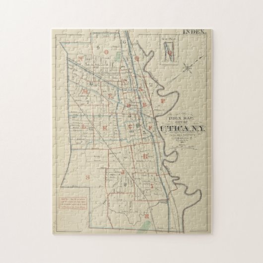 ヴィンテージニューヨークの地図(1883) ジグソーパズル (縦)