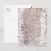 ヴィンテージニューヨークの地図(1884) ポストカード (正面/裏面)