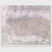 ヴィンテージニューヨークの地図(1884) ラッピングペーパー (フラット)