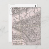 ヴィンテージニューヨークの地図(1886) ポストカード (正面/裏面)