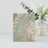 ヴィンテージニューヨークの地図(1890) ポストカード (スタンド正面)