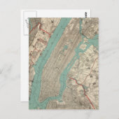 ヴィンテージニューヨークの地図(1890) ポストカード (正面/裏面)