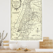 ヴィンテージニューヨークの地図(1893) ポスター (キッチン)