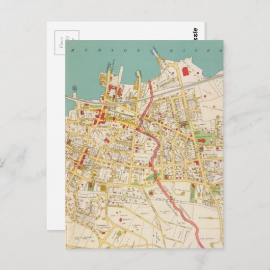 ヴィンテージニューヨークの地図(1893) ポストカード (正面/裏面)