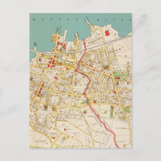 ヴィンテージニューヨークの地図(1893) ポストカード (正面)