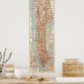 ヴィンテージニューヨークの地図(1894) ポスター (キッチン)