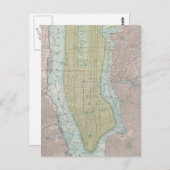 ヴィンテージニューヨークの地図(1901年) ポストカード (正面/裏面)