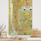 ヴィンテージニューヨークの地図(1918) ポスター (キッチン)