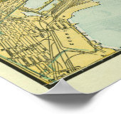 ヴィンテージニューヨークの地図(1918) ポスター (角)