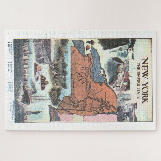 ヴィンテージニューヨークの地図(1921年) ジグソーパズル (横)