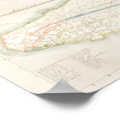 ヴィンテージニューヨークの旅行地図。旧市街。レトロ ポスター (角)