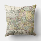 ヴィンテージニューヨークの都市と道路の地カラフル図 クッション (裏面)