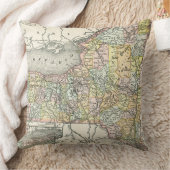 ヴィンテージニューヨークの都市と道路の地カラフル図 クッション (ブランケット)