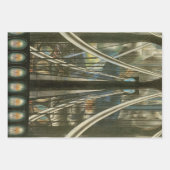 ヴィンテージニューヨークアーキテクチャ、ブルックリンブリッジ ラッピングペーパーシート (正面)