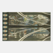 ヴィンテージニューヨークアーキテクチャ、ブルックリンブリッジ 長方形シール (正面)