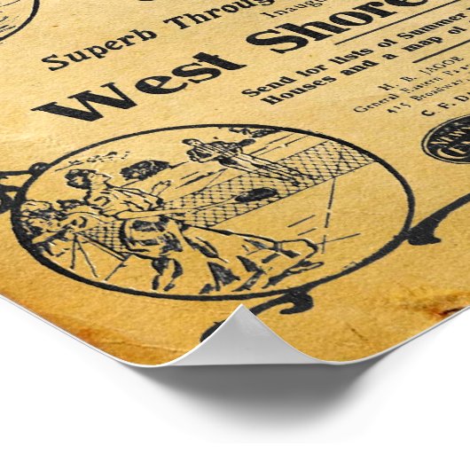 ヴィンテージニューヨークウエストショアレイルウェイプリント ポスター (角)